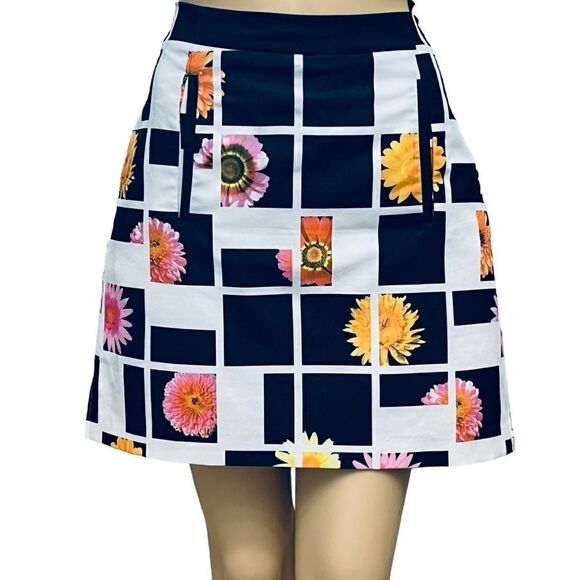 EP Pro Activewear Golf Tennis Skirt Skort Pockets Side-Zip Geo Floral Print Sz 4 - Picture 1 of 12